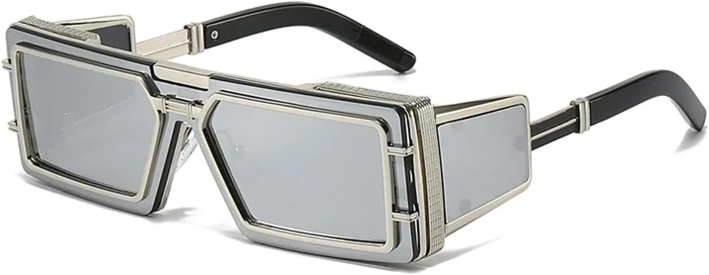 Мужские ретро-солнцезащитные очки для активного отдыха в стиле панк с защитой от УФ-излучения UV400, женские роскошные очки HHZZYVY, Silver Silver Mirror
Мужские ретро-солнцезащитные очки для активного отдыха в стиле панк с защитой от УФ-излучения UV400, женские роскошные очки HHZZYVY, Silver Silver Mirror