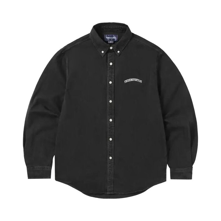 Рубашка Thisisneverthat thisisneverthat Washed Denim Shirt, черный 
Рубашка Thisisneverthat thisisneverthat Washed Denim Shirt, черный