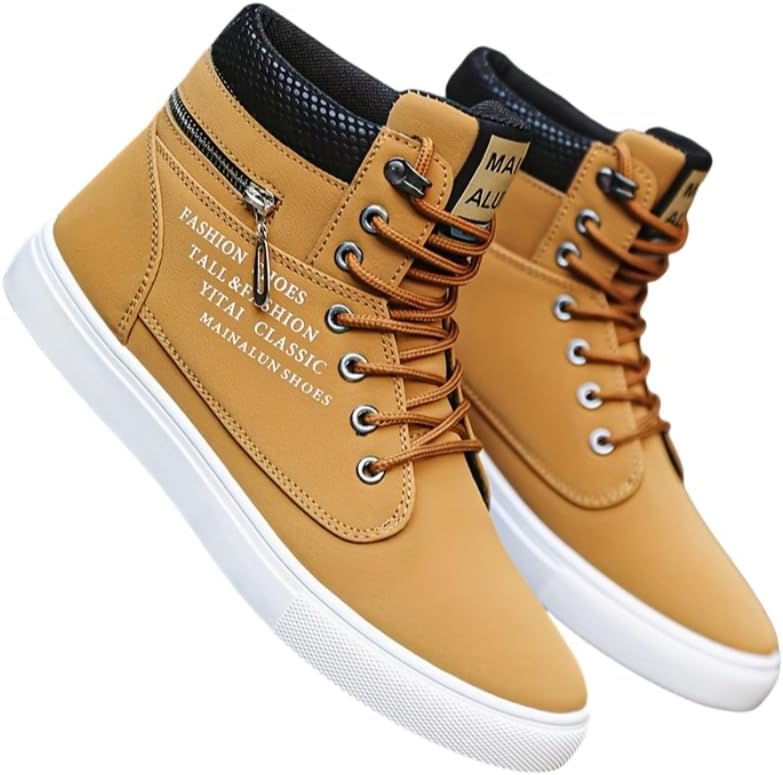 Мужские стильные высокие кеды на шнуровке, противоскользящие и удобные повседневные туфли, подходят для прогулок на улице и путешествий Fmshi, желтый
Мужские стильные высокие кеды на шнуровке, противоскользящие и удобные повседневные туфли, подходят для прогулок на улице и путешествий Fmshi, желтый