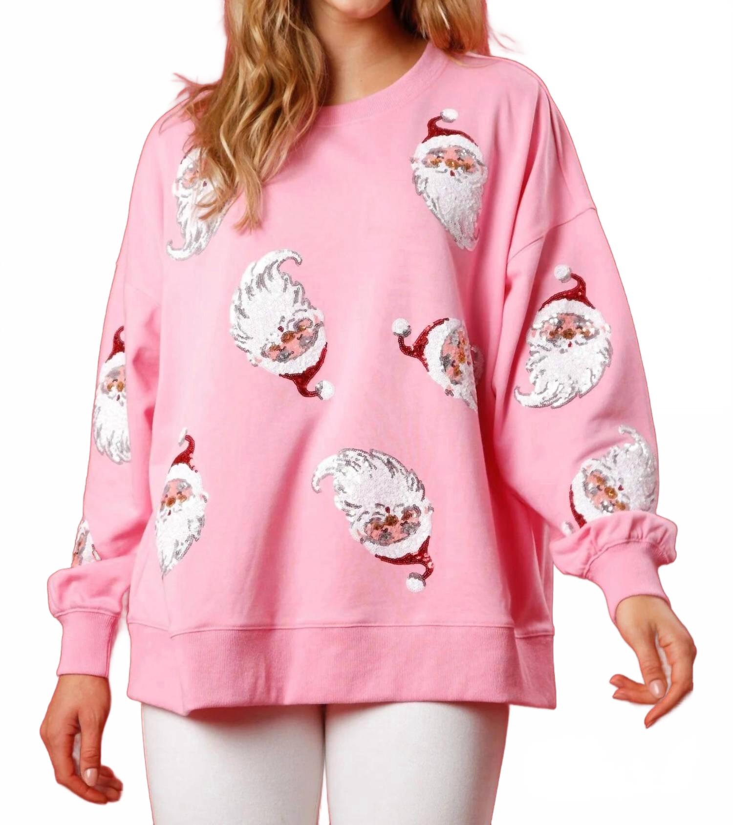 FANTASTIC FAWN Пуловер с пайетками «Санта» розового цвета
FANTASTIC FAWN Пуловер с пайетками «Санта» розового цвета