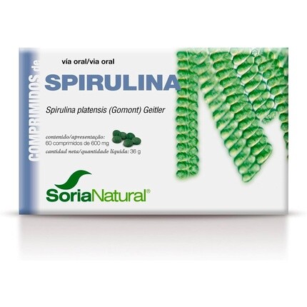Добавка спирулины, 60 таблеток, Soria Natural
Добавка спирулины, 60 таблеток, Soria Natural