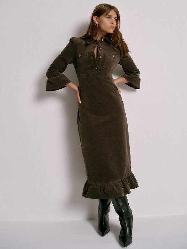 Короткое платье миди из вельвета Mint Velvet, Green Khaki
Короткое платье миди из вельвета Mint Velvet, Green Khaki