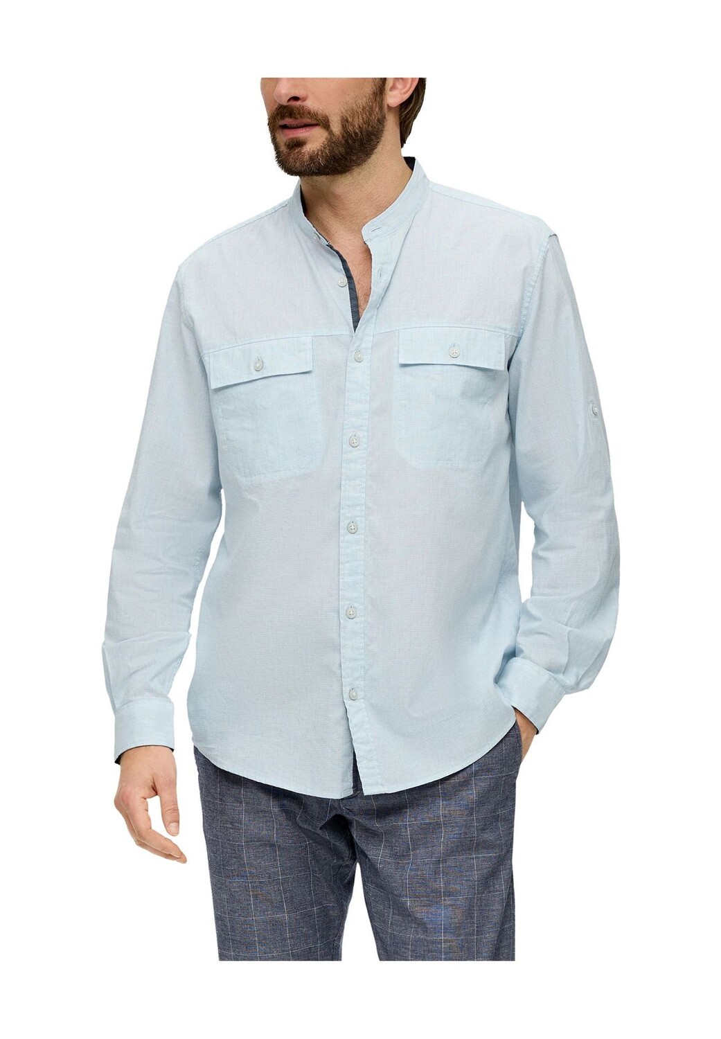 Рубашка повседневная, стандартного кроя, длинный рукав, воротник стойка, мужская s.Oliver, синий
Рубашка повседневная, стандартного кроя, длинный рукав, воротник стойка, мужская s.Oliver, синий