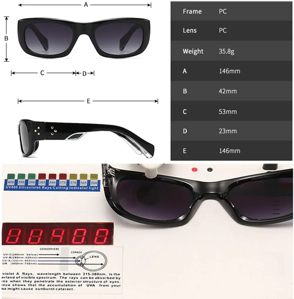 Солнцезащитные очки в стиле панк с прямоугольными заклепками для мужчин, винтажные солнцезащитные очки для женщин, защита от ультрафиолета UV400 TKKTLLT, Brown Tea
Солнцезащитные очки в стиле панк с прямоугольными заклепками для мужчин, винтажные солнцезащитные очки для женщин, защита от ультрафиолета UV400 TKKTLLT, Brown Tea