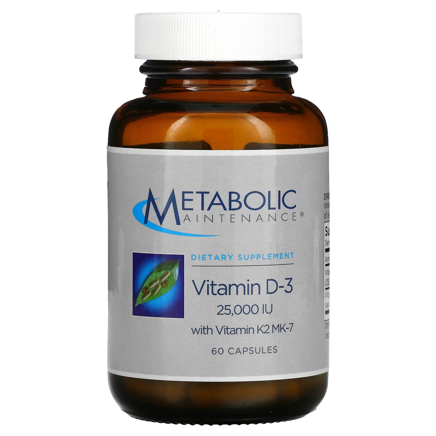 Metabolic Maintenance Витамин D-3 с витамином K2 MK-7 625 мкг 25000 МЕ, 60 капсул
Metabolic Maintenance Витамин D-3 с витамином K2 MK-7 625 мкг 25000 МЕ, 60 капсул