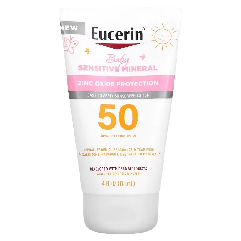 Детский солнцезащитный лосьон для кожи Eucerin SPF 50, 118 мл
Детский солнцезащитный лосьон для кожи Eucerin SPF 50, 118 мл