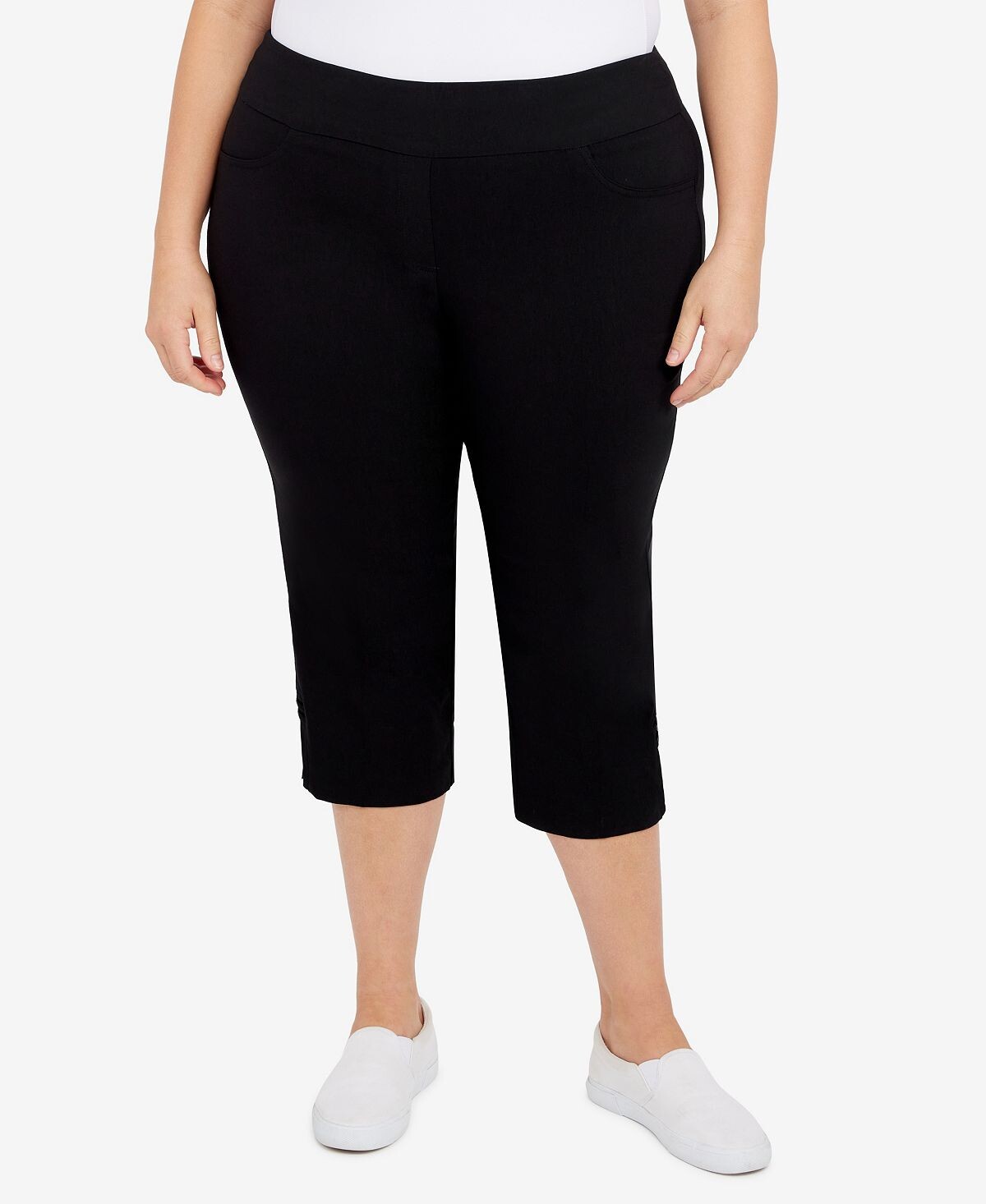 Однотонные капри без застежек plus size essentials с детальным разрезом по низу HEARTS OF PALM, черный
Однотонные капри без застежек plus size essentials с детальным разрезом по низу HEARTS OF PALM, черный