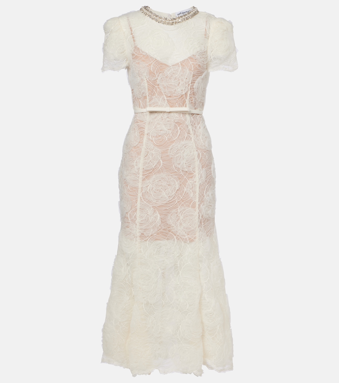 Полупрозрачное кружевное миди-платье Self-Portrait, кремовый
Полупрозрачное кружевное миди-платье Self-Portrait, кремовый