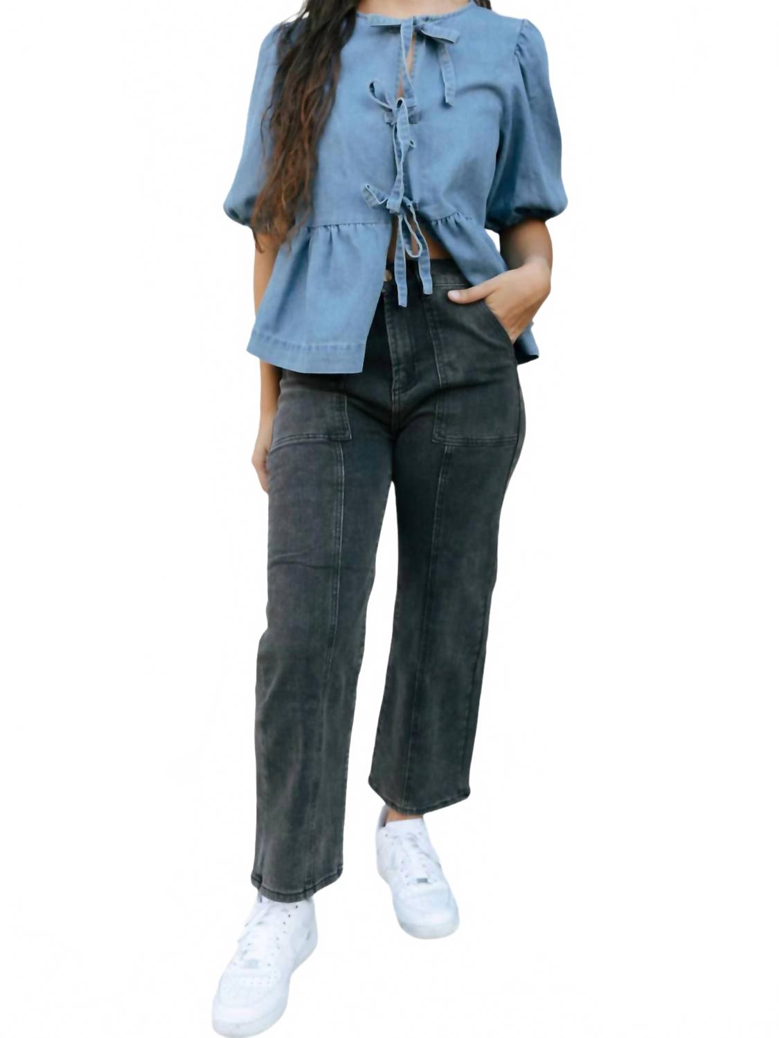 Черные панельные брюки с эффектом стрейч MIOU MUSE
Черные панельные брюки с эффектом стрейч MIOU MUSE