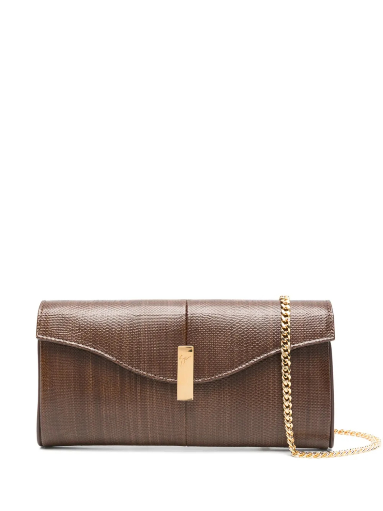 Клатч Giuseppe Zanotti Flutie, коричневый 
Клатч Giuseppe Zanotti Flutie, коричневый