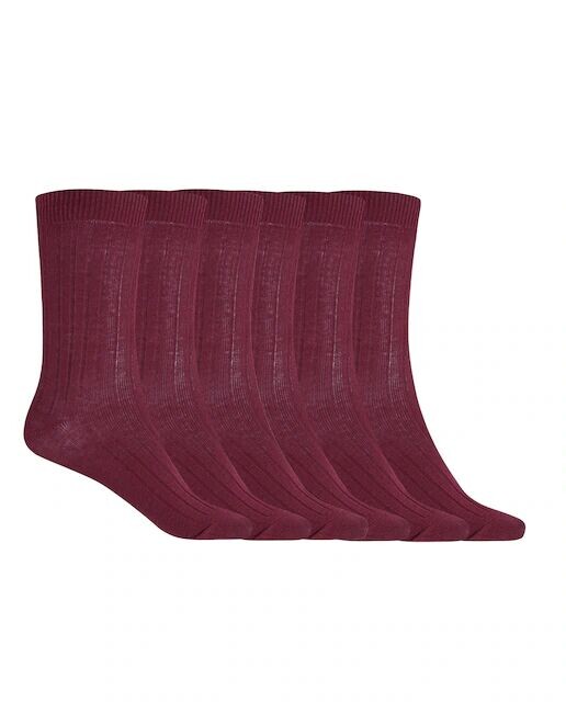Набор из 6 пар хлопковых носков в рубчик Basix Punto Blanco, бордовый
Набор из 6 пар хлопковых носков в рубчик Basix Punto Blanco, бордовый