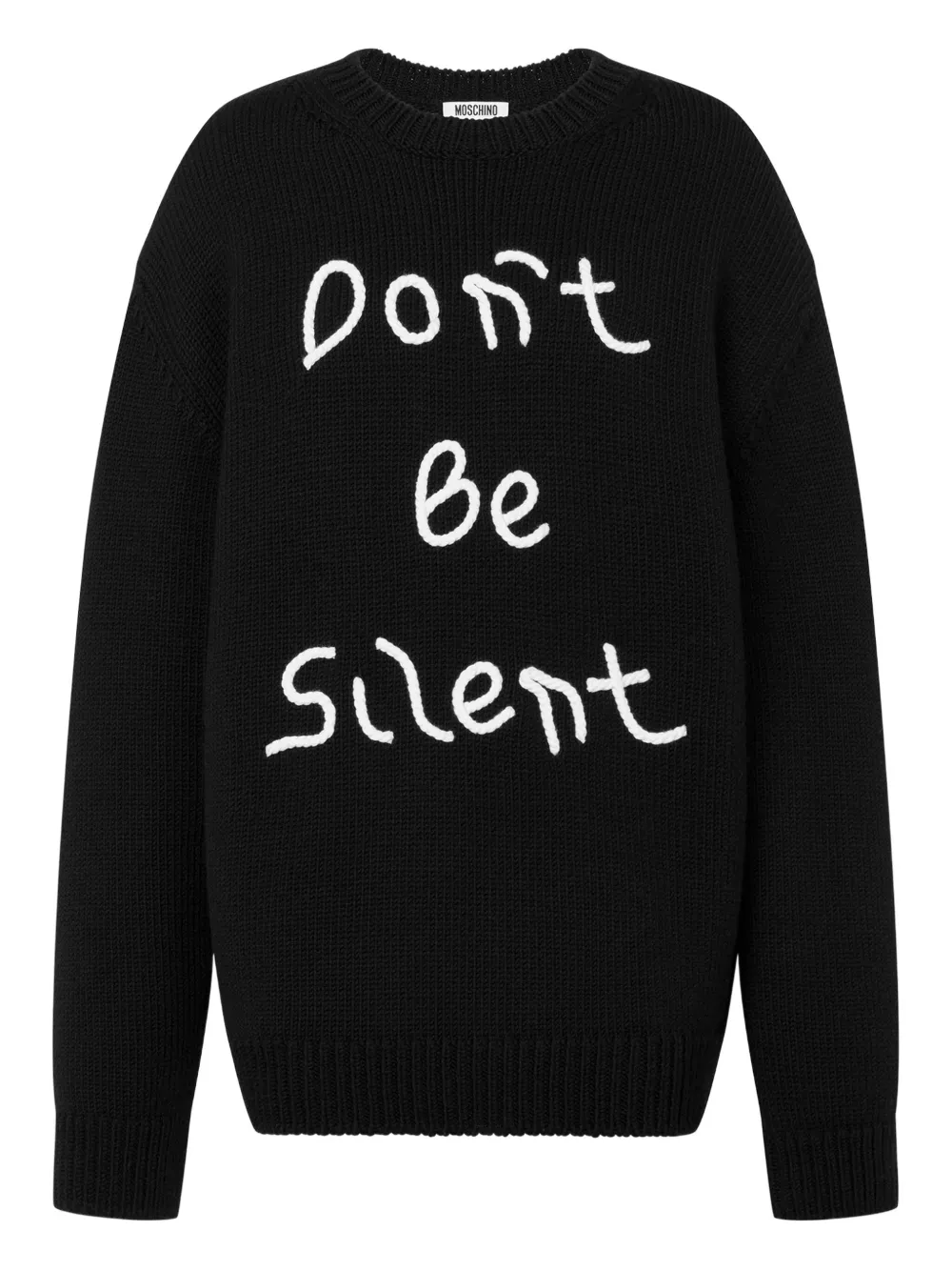 Шерстяной свитер с вышивкой Moschino, черный
Шерстяной свитер с вышивкой Moschino, черный