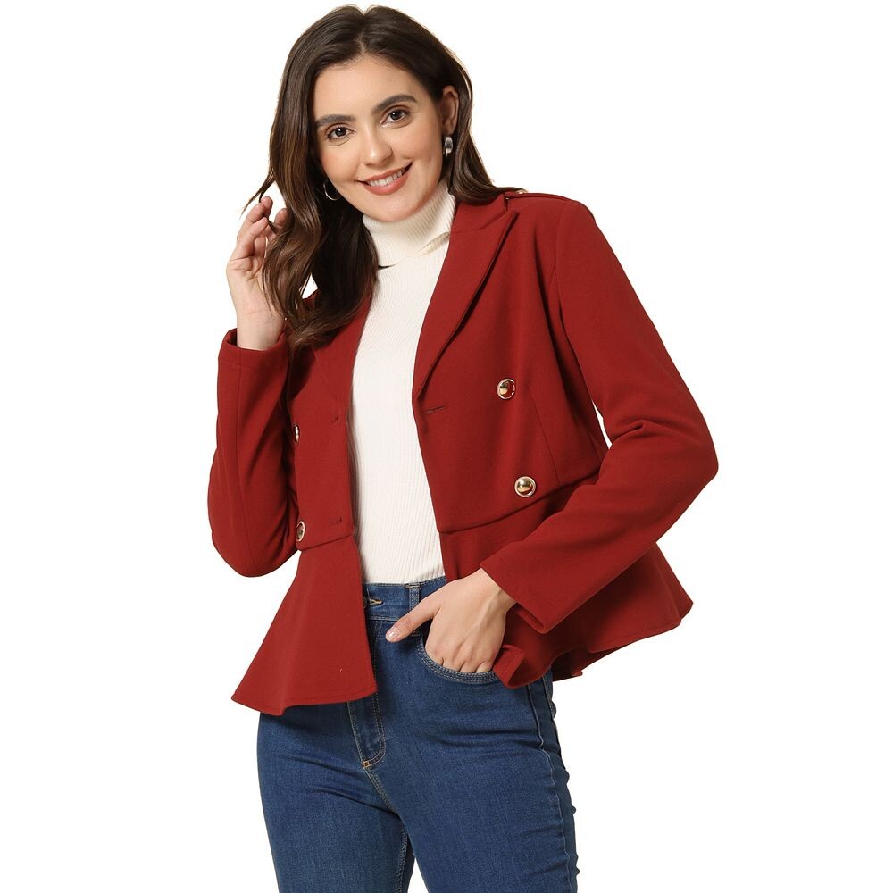 Женский элегантный двубортный пиджак с баской и длинными рукавами с зубчатыми лацканами ALLEGRA K, цвет Burgundy
Женский элегантный двубортный пиджак с баской и длинными рукавами с зубчатыми лацканами ALLEGRA K, цвет Burgundy