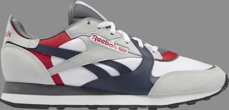 Кроссовки Reebok Classic Leather, белый/серый/красный 
Кроссовки Reebok Classic Leather, белый/серый/красный