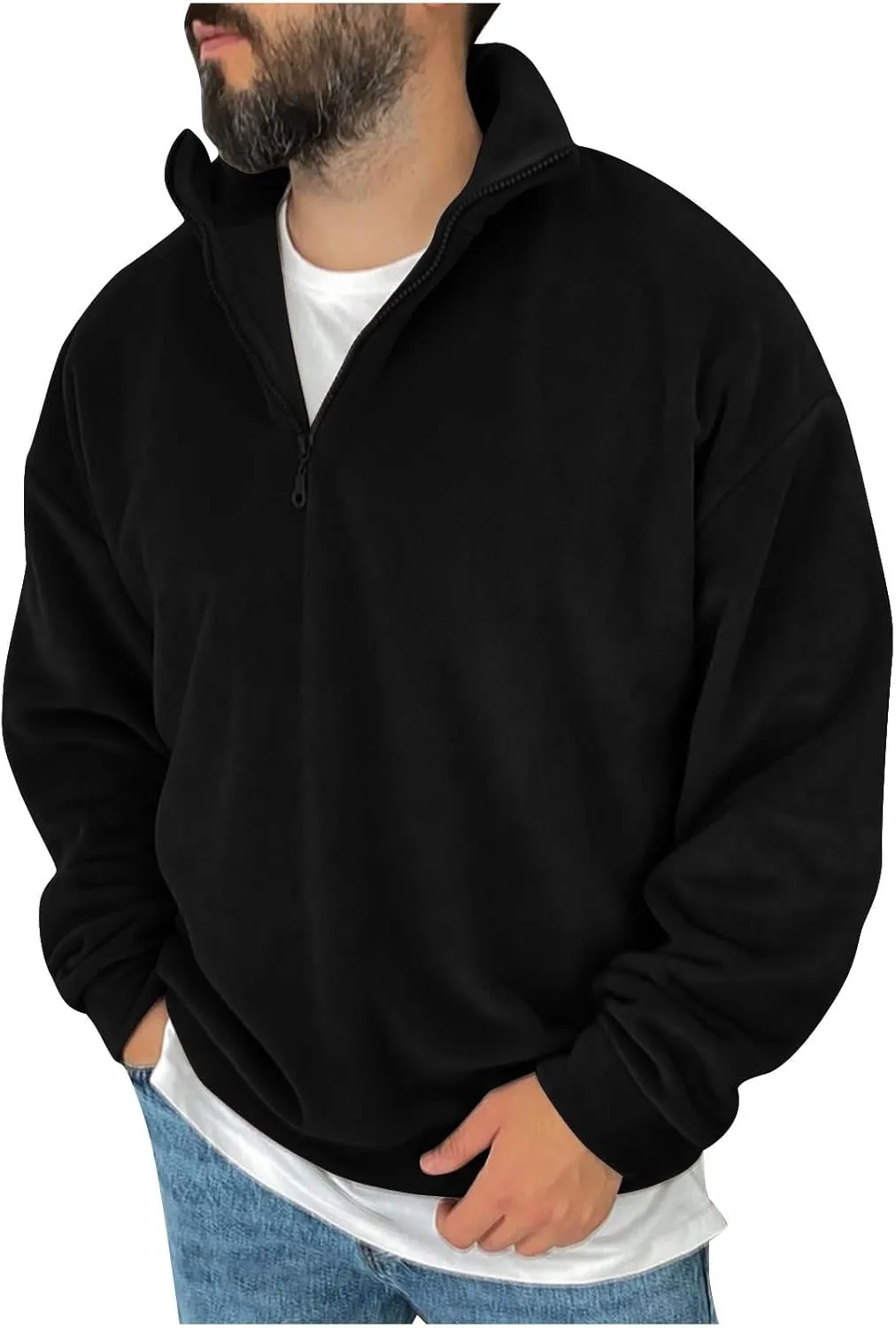 Толстовка Quarter Zip для мужчин, осень-зима, теплая, с длинными рукавами и воротником-стойкой
Толстовка Quarter Zip для мужчин, осень-зима, теплая, с длинными рукавами и воротником-стойкой