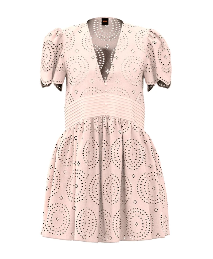 Розовое кружевное платье из хлопка с плиссировкой. Hugo, розовый
Розовое кружевное платье из хлопка с плиссировкой. Hugo, розовый