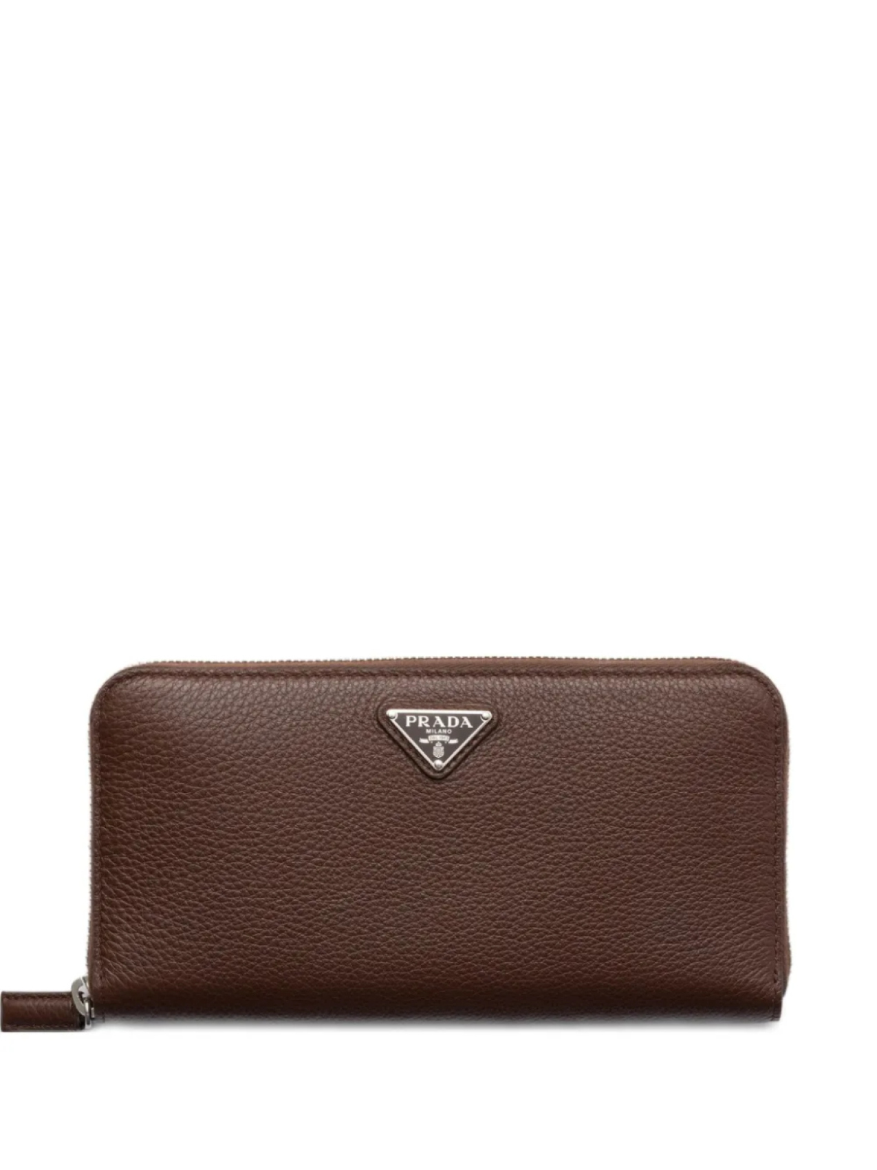 Prada фактурный кошелек с круговой молнией, коричневый
Prada фактурный кошелек с круговой молнией, коричневый