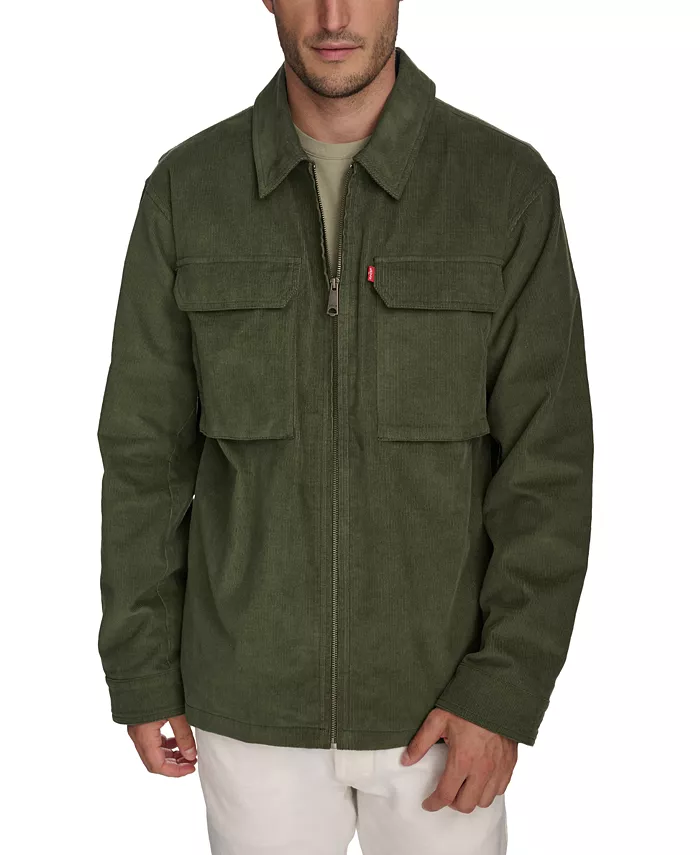 Мужская цельнокроеная куртка-рубашка на молнии из вельвета Levi's, зеленый
Мужская цельнокроеная куртка-рубашка на молнии из вельвета Levi's, зеленый