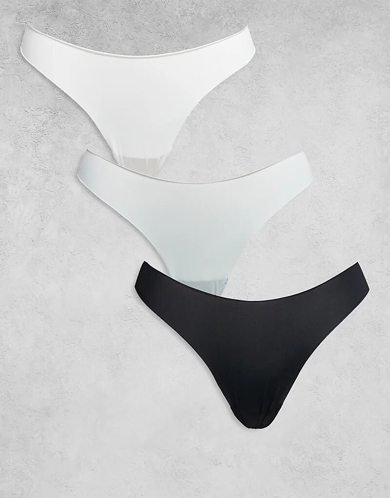 Brave Soul, 3 пары бесшовных стрингов черного, серого и белого цветов
Brave Soul, 3 пары бесшовных стрингов черного, серого и белого цветов