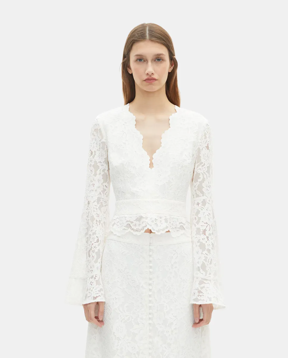 Женский топ с кружевом The Kooples, белый
Женский топ с кружевом The Kooples, белый