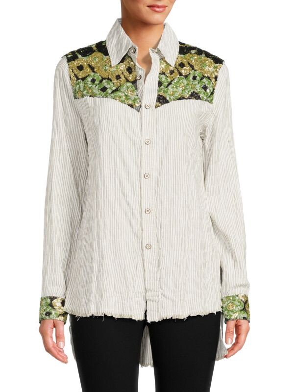 Топ с пайетками на пуговицах Etienne Marcel Military
Топ с пайетками на пуговицах Etienne Marcel Military