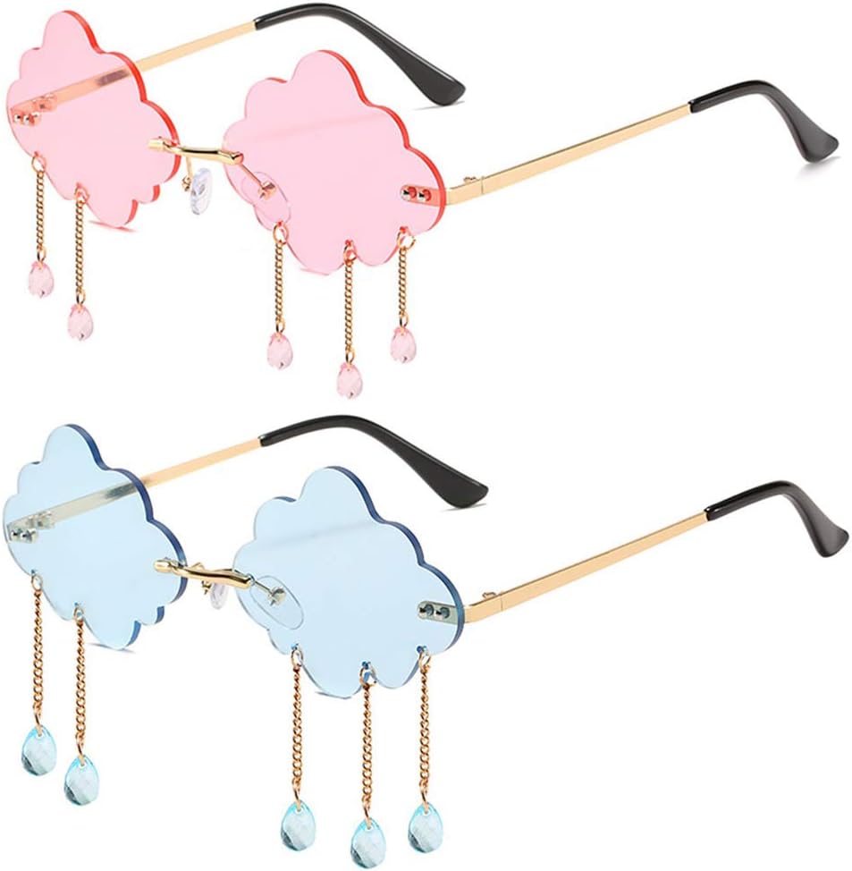 BOJOD Безободковые милые солнцезащитные очки для женщин, модные винтажные креативные солнцезащитные очки в стиле 90-х, забавные очки в форме облака для дискотек, 2pcs:blue+pink
BOJOD Безободковые милые солнцезащитные очки для женщин, модные винтажные креативные солнцезащитные очки в стиле 90-х, забавные очки в форме облака для дискотек, 2pcs:blue+pink