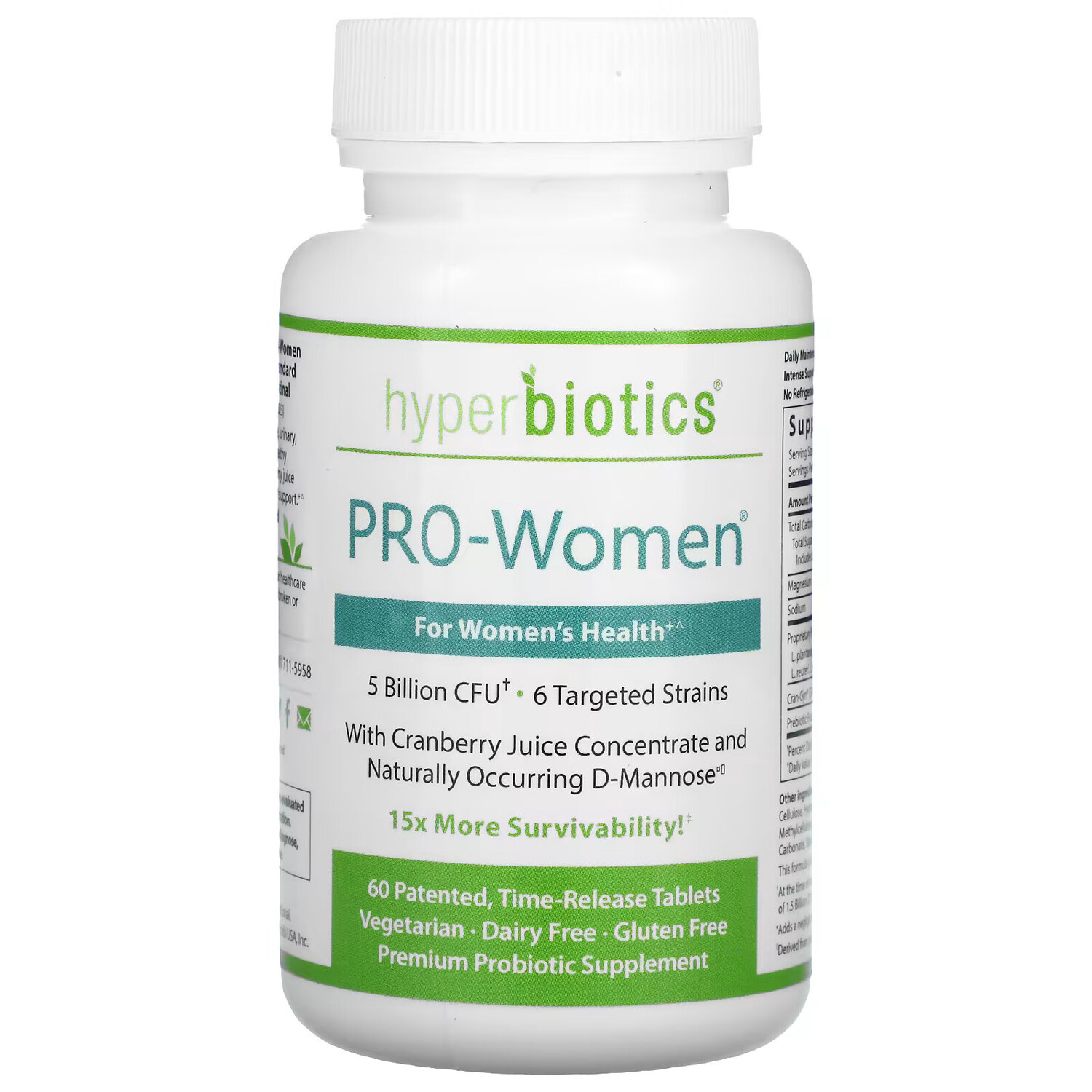 Hyperbiotics, PRO-Women, 5 млрд КОЕ, 60 таблеток постепенного высвобождения
Hyperbiotics, PRO-Women, 5 млрд КОЕ, 60 таблеток постепенного высвобождения