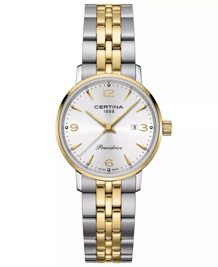 Женские швейцарские часы DS Caimano с двухцветным браслетом из нержавеющей стали, 28 мм Certina
Женские швейцарские часы DS Caimano с двухцветным браслетом из нержавеющей стали, 28 мм Certina