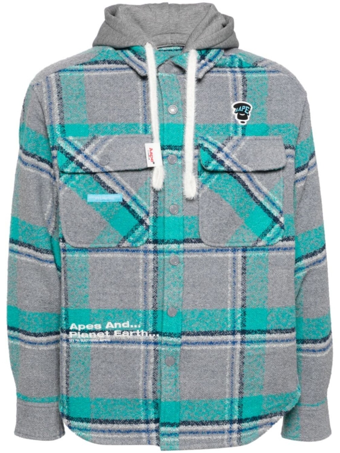 AAPE BY *A BATHING APE клетчатая куртка с капюшоном, серый
AAPE BY *A BATHING APE клетчатая куртка с капюшоном, серый