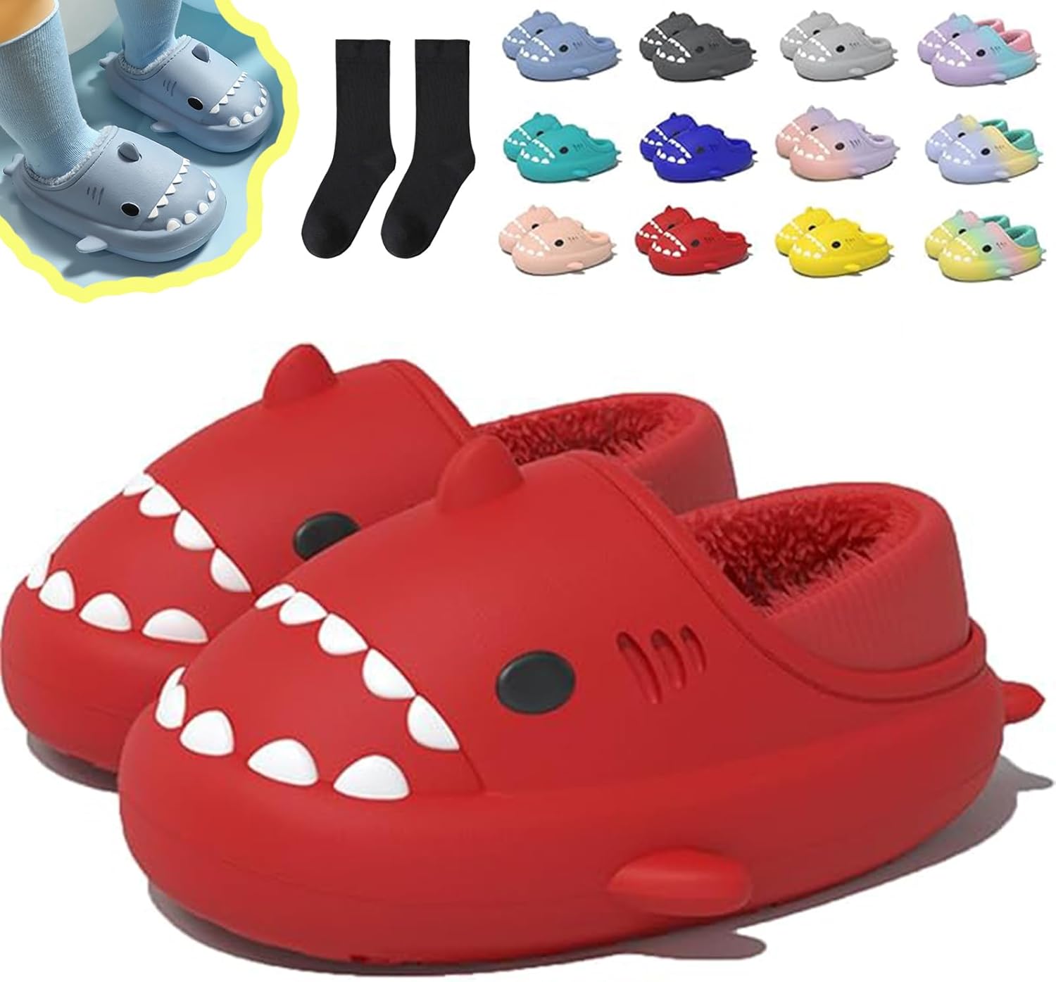 Зимние тапочки в виде акулы, тапочки с акулой со съемной плюшевой подкладкой, теплые зимние плюшевые удобные нескользящие шлепанцы Generic, красный
Зимние тапочки в виде акулы, тапочки с акулой со съемной плюшевой подкладкой, теплые зимние плюшевые удобные нескользящие шлепанцы Generic, красный