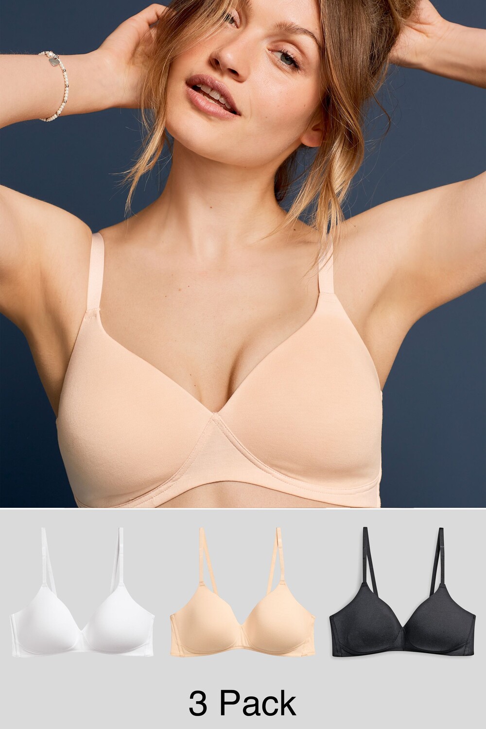 3 бюстгальтера из смесового хлопка Next, белый
3 бюстгальтера из смесового хлопка Next, белый