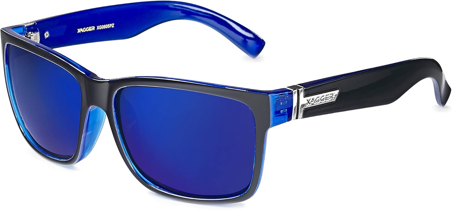 Квадратные поляризованные солнцезащитные очки Xagger для мужчин и женщин, защита от ультрафиолета UV400, зеркальные спортивные солнцезащитные очки, Blue - Black | Blue Mirror
Квадратные поляризованные солнцезащитные очки Xagger для мужчин и женщин, защита от ультрафиолета UV400, зеркальные спортивные солнцезащитные очки, Blue - Black | Blue Mirror