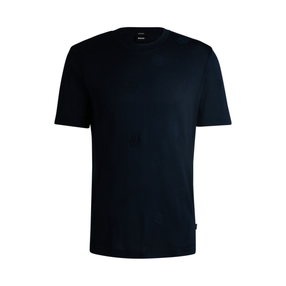 Футболка из мерсеризованного хлопка с монограммами Double B BOSS, темно-синий
Футболка из мерсеризованного хлопка с монограммами Double B BOSS, темно-синий