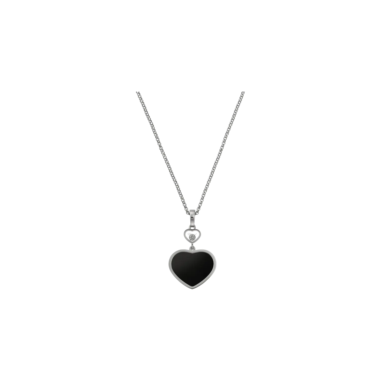 Подвеска с цепочкой Chopard Happy hearts из белого золота c бриллиантами и ониксом
Подвеска с цепочкой Chopard Happy hearts из белого золота c бриллиантами и ониксом
