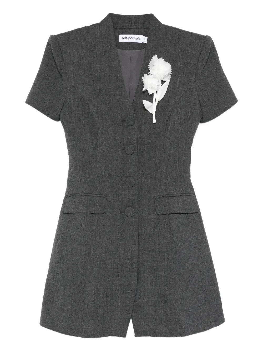 Мини-платье с цветочной брошью Self-Portrait, серый
Мини-платье с цветочной брошью Self-Portrait, серый