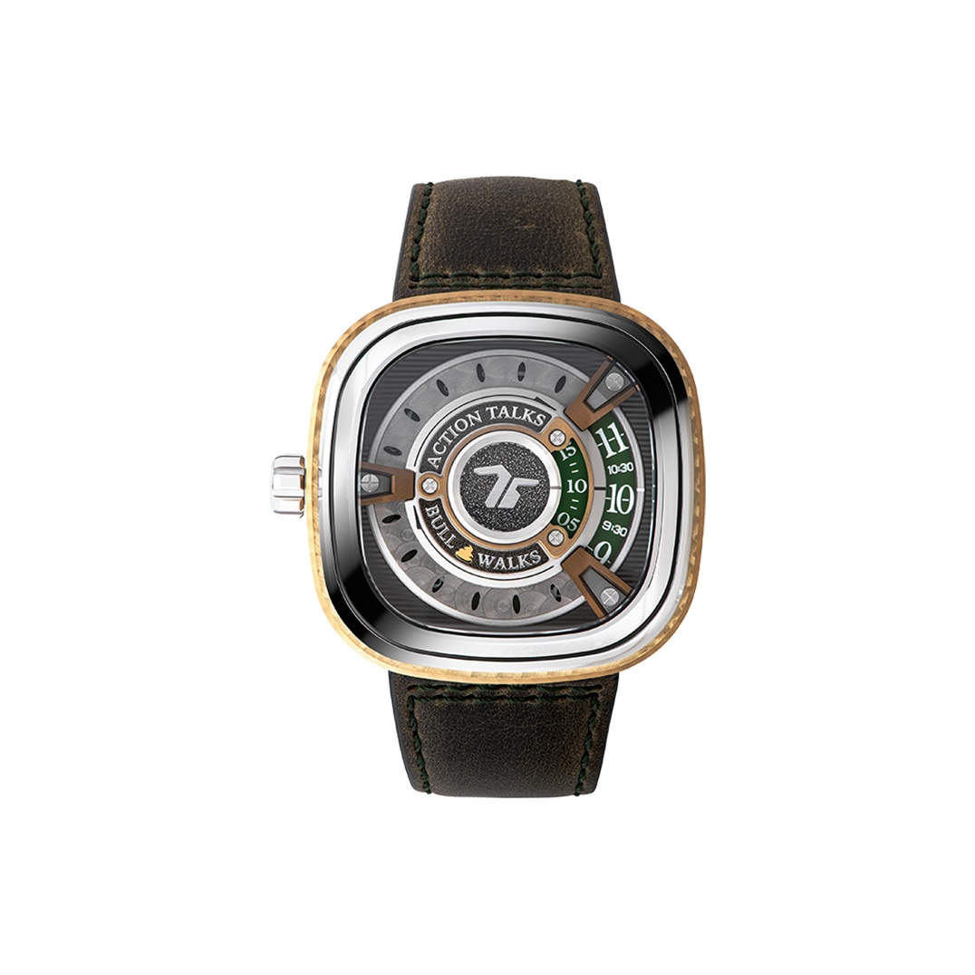 Механические мужские часы с серым циферблатом и ремешком из коровьей кожи SEVENFRIDAY
Механические мужские часы с серым циферблатом и ремешком из коровьей кожи SEVENFRIDAY