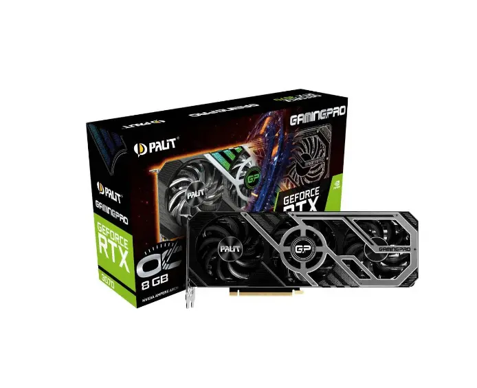 Видеокарта Palit NVIDIA GeForce RTX 3070, PA-RTX3070 GAMINGPRO OC 8G V1 LHR, 8ГБ, GDDR6, OC, LHR, Ret NE63070S19P2-1041A
Видеокарта Palit NVIDIA GeForce RTX 3070, PA-RTX3070 GAMINGPRO OC 8G V1 LHR, 8ГБ, GDDR6, OC, LHR, Ret NE63070S19P2-1041A