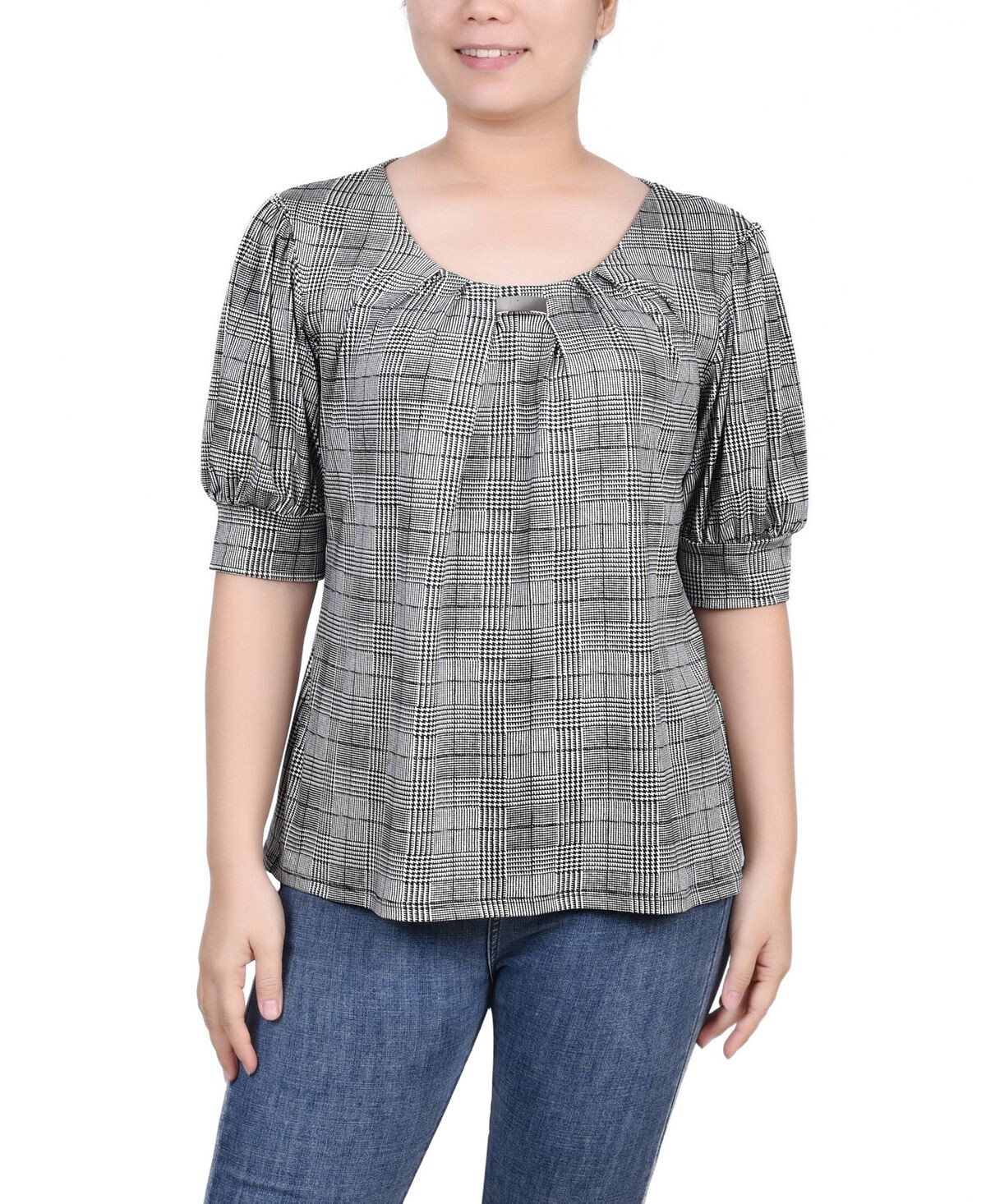 Женский топ missy с короткими рукавами и объемными рукавами NY Collection, мульти
Женский топ missy с короткими рукавами и объемными рукавами NY Collection, мульти