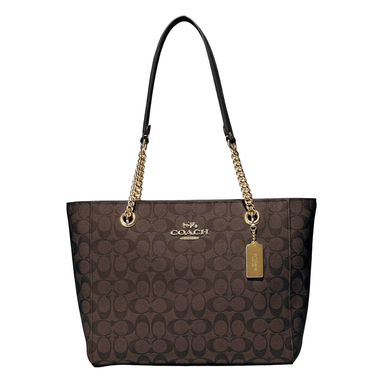 Сумка Coach Outlet Cammie Chain Tote in Signature Canvas, темно-коричневый/черный
Сумка Coach Outlet Cammie Chain Tote in Signature Canvas, темно-коричневый/черный