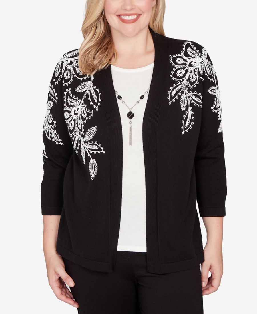 Свитер два в одном с цветочным сутажем Барселона и колье Alfred Dunner, Black
Свитер два в одном с цветочным сутажем Барселона и колье Alfred Dunner, Black