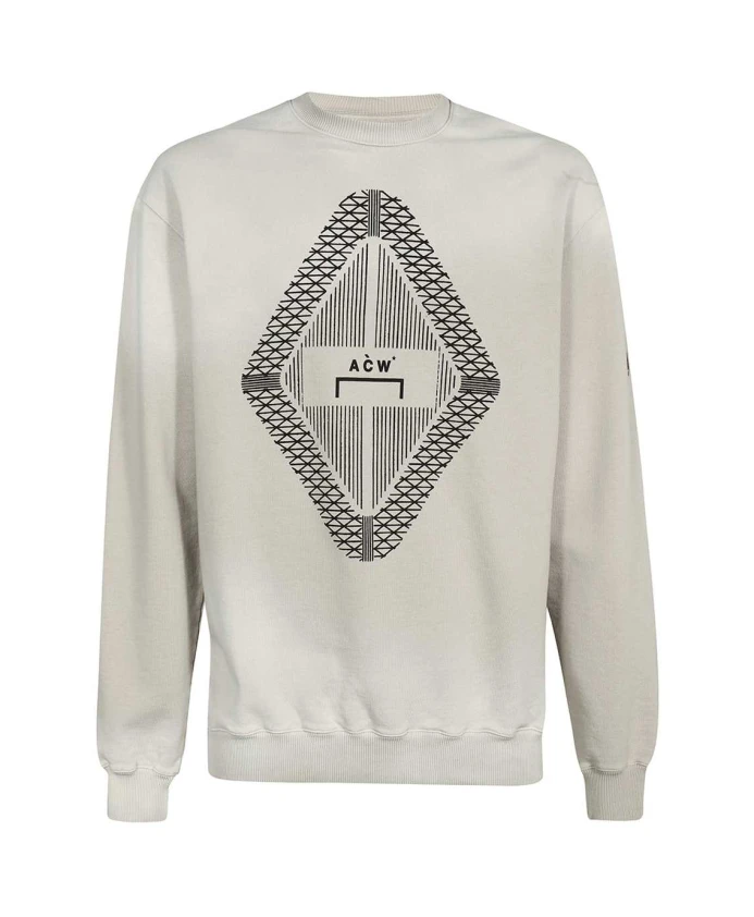 Хлопковая толстовка с ребристым воротником и принтом. A-Cold-Wall, серый
Хлопковая толстовка с ребристым воротником и принтом. A-Cold-Wall, серый