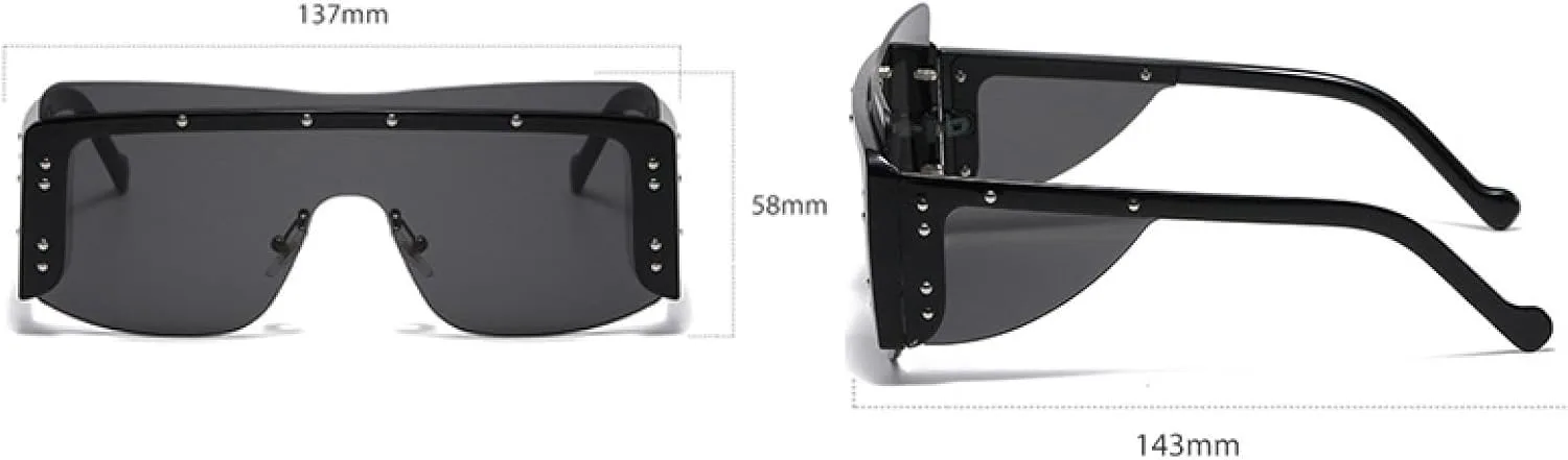 Женские солнцезащитные очки без оправы с уникальными металлическими заклепками, мужские модные очки без оправы с защитой от УФ-излучения UV400 VVTWSSW, White-pink
Женские солнцезащитные очки без оправы с уникальными металлическими заклепками, мужские модные очки без оправы с защитой от УФ-излучения UV400 VVTWSSW, White-pink