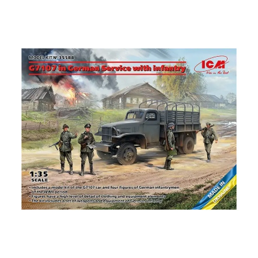 G7107 Грузовик с кузовом-колом и фигурками пехоты, Military Models 1/35 Scale (ICM)
G7107 Грузовик с кузовом-колом и фигурками пехоты, Military Models 1/35 Scale (ICM)