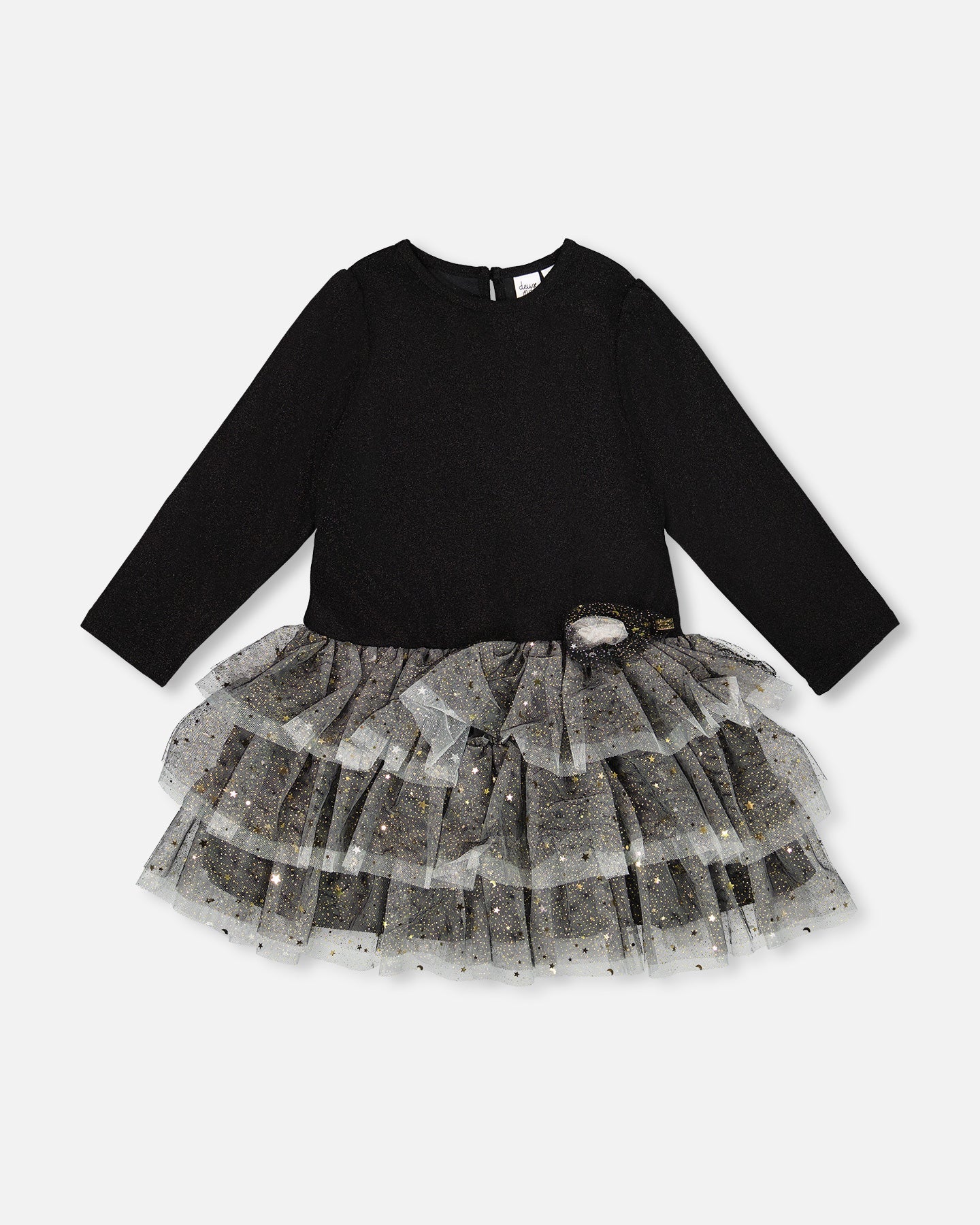 Вечернее платье с блестящей сетчатой юбкой, черное Deux par Deux
Вечернее платье с блестящей сетчатой юбкой, черное Deux par Deux