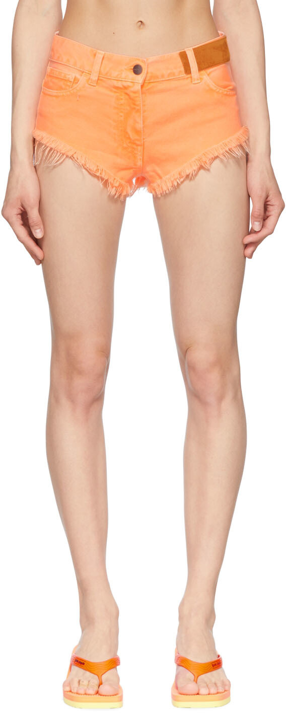 Оранжевые джинсовые шорты с бахромой Palm Angels
Оранжевые джинсовые шорты с бахромой Palm Angels