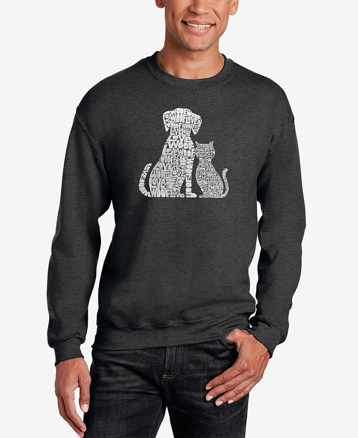 Мужская толстовка с круглым вырезом и надписью word art dogs and cats LA Pop Art, темно-серый
Мужская толстовка с круглым вырезом и надписью word art dogs and cats LA Pop Art, темно-серый