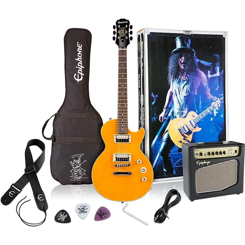 Epiphone Slash "AFD" Les Paul Special-II Performance Pack - Appetite Amber Slash AFD Pack
Epiphone Slash "AFD" Les Paul Special-II Performance Pack - Appetite Amber Slash AFD Pack
