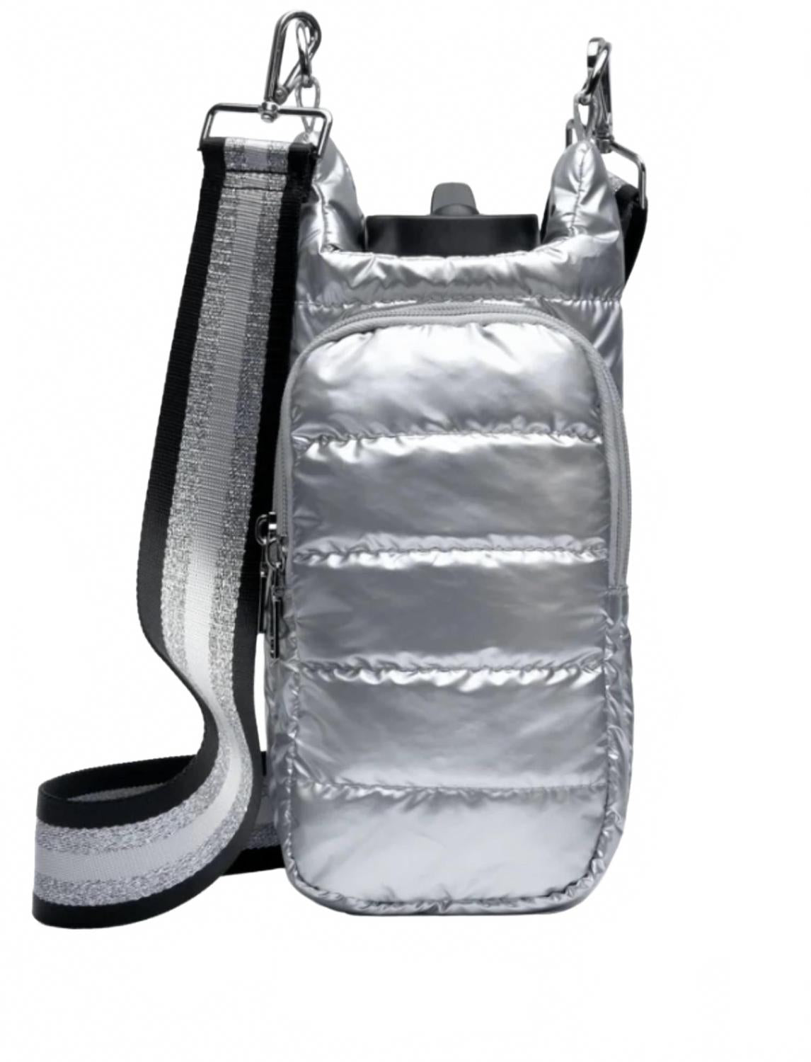 Унисекс блестящая гидросумка с полосатым серебристым ремешком WanderFull 
Унисекс блестящая гидросумка с полосатым серебристым ремешком WanderFull