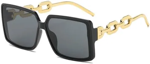 Солнцезащитные очки в крупной квадратной оправе в стиле ретро с цепочкой на дужках, модель 2027 года. Стиль: уличные фотоочки для женщин MTZJH, Gold Black Black
Солнцезащитные очки в крупной квадратной оправе в стиле ретро с цепочкой на дужках, модель 2027 года. Стиль: уличные фотоочки для женщин MTZJH, Gold Black Black