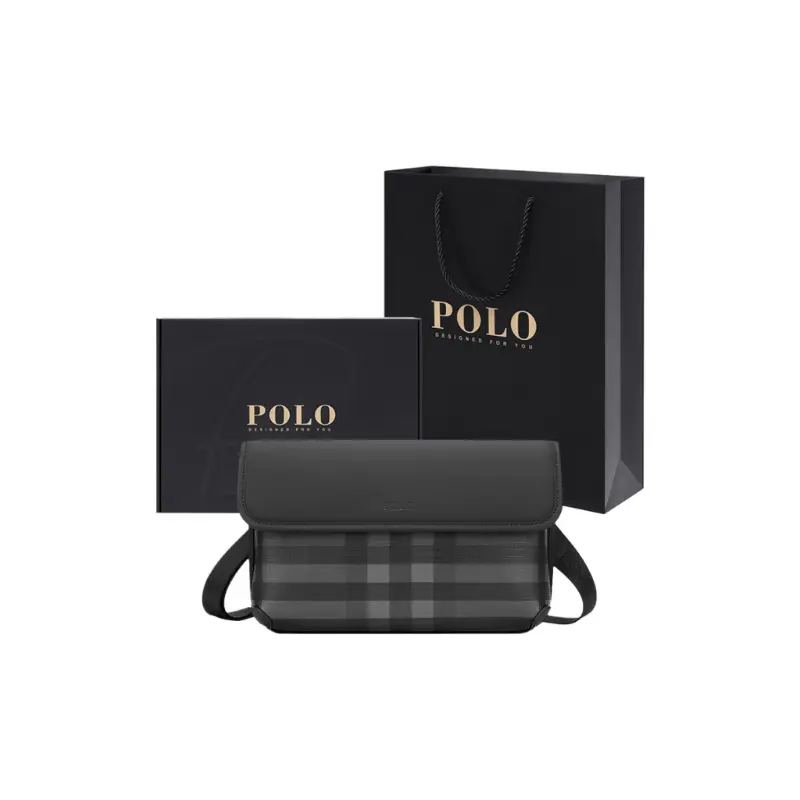 POLO Мужская кожаная сумка через плечо среднего размера черная клетка, Plaid Black
POLO Мужская кожаная сумка через плечо среднего размера черная клетка, Plaid Black